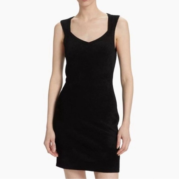 New! Theory Micro Velvet Sleeveless Mini Dress in Black Size Medium $295 - Picture 4 of 5